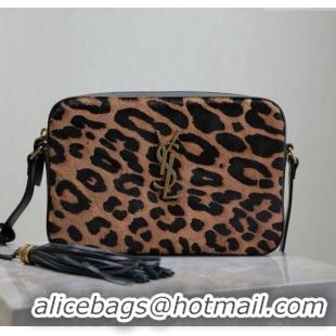 Top Grade Saint Laurent Lou Camera Shoulder Bag in Pony Hair Leather 520534 Leopard 2025