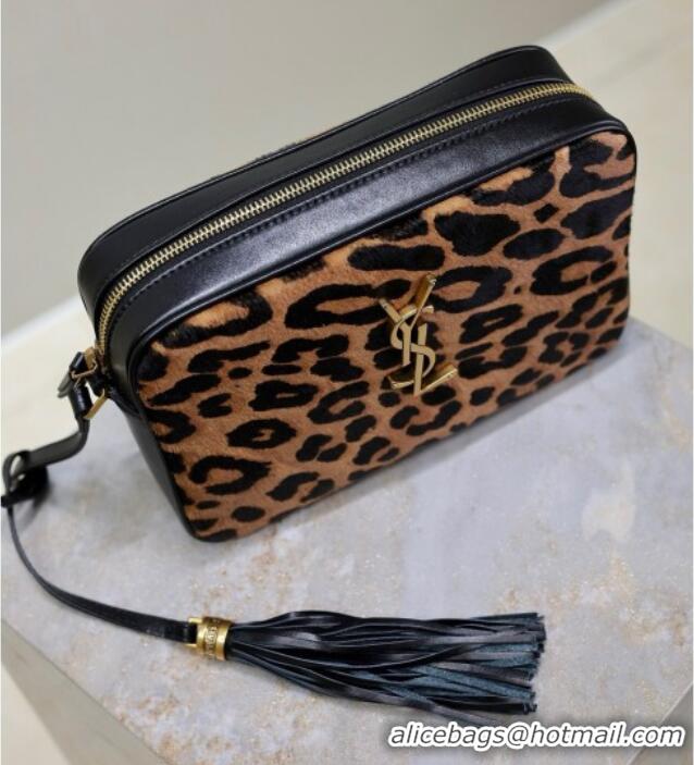 Top Grade Saint Laurent Lou Camera Shoulder Bag in Pony Hair Leather 520534 Leopard 2025