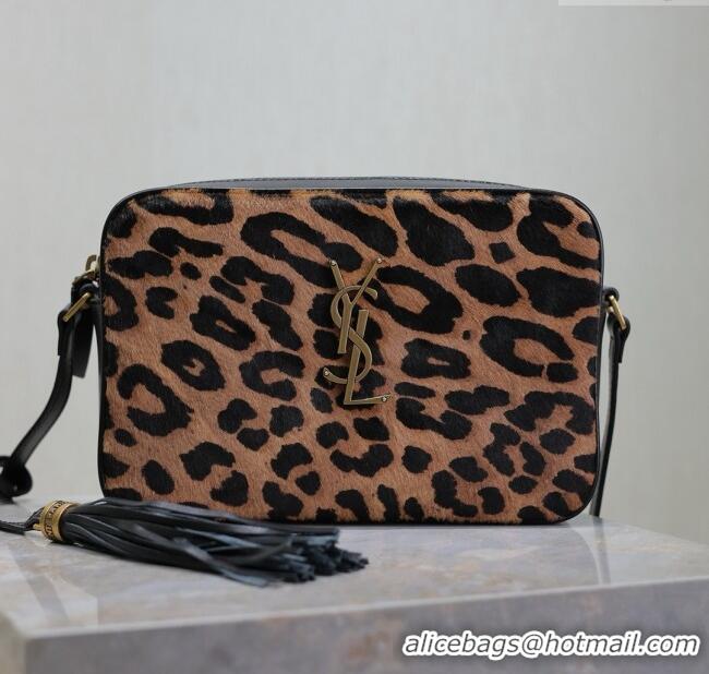 Top Grade Saint Laurent Lou Camera Shoulder Bag in Pony Hair Leather 520534 Leopard 2025