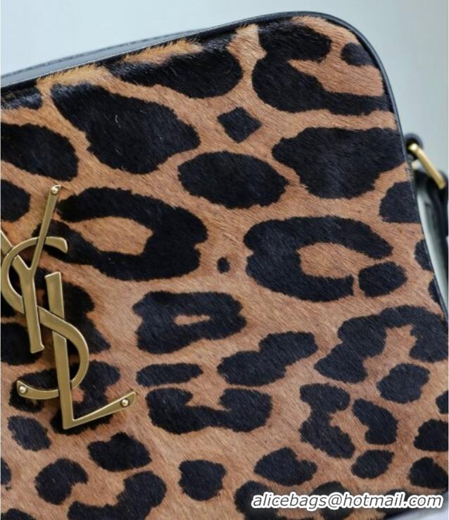 Top Grade Saint Laurent Lou Camera Shoulder Bag in Pony Hair Leather 520534 Leopard 2025