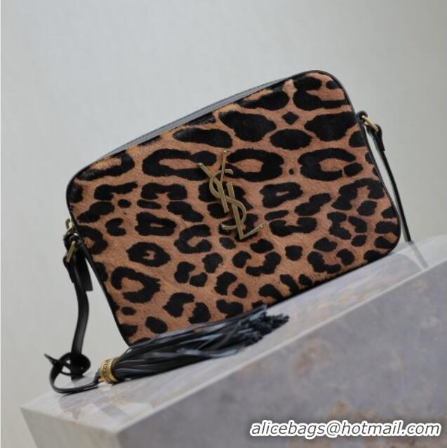 Top Grade Saint Laurent Lou Camera Shoulder Bag in Pony Hair Leather 520534 Leopard 2025