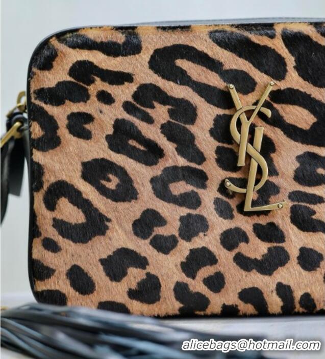 Top Grade Saint Laurent Lou Camera Shoulder Bag in Pony Hair Leather 520534 Leopard 2025