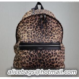 Low Cost Saint Laurent City Backpack in Leopard Fabric 326865 2025