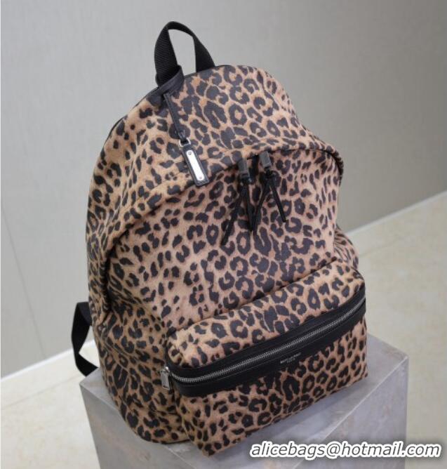 Low Cost Saint Laurent City Backpack in Leopard Fabric 326865 2025