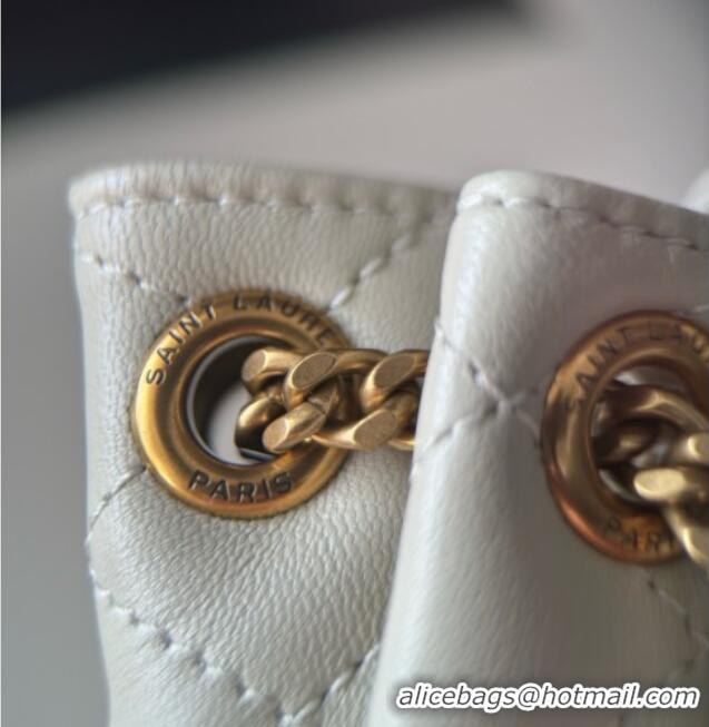 Pretty Style Saint Laurent Monogram Mini Nolita in Lambskin Leather 672738 White 2025 Top Quality