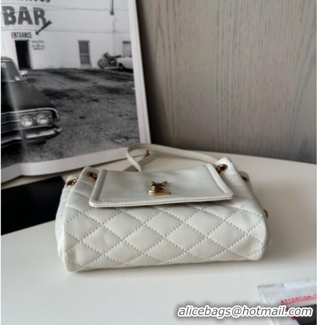 Pretty Style Saint Laurent Monogram Mini Nolita in Lambskin Leather 672738 White 2025 Top Quality