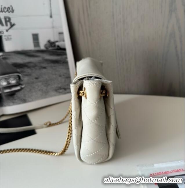 Pretty Style Saint Laurent Monogram Mini Nolita in Lambskin Leather 672738 White 2025 Top Quality