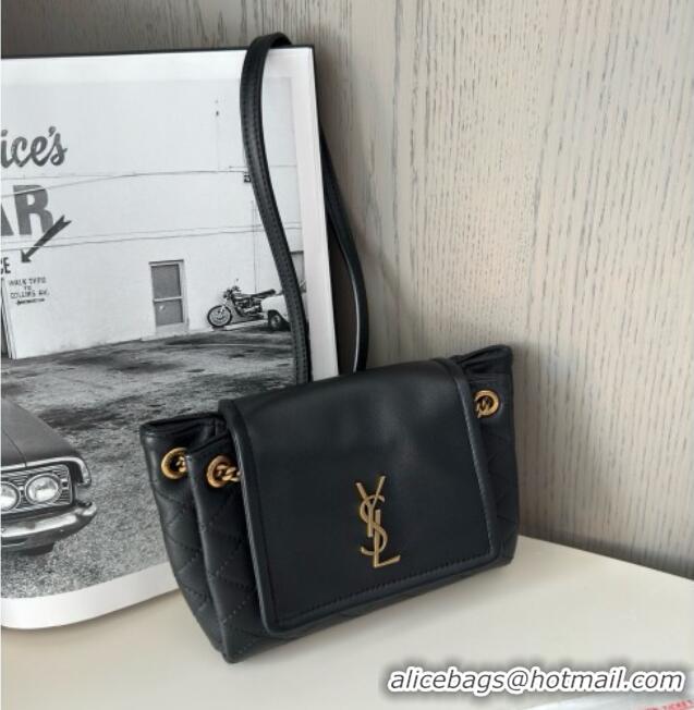 Luxury Cheap Saint Laurent Monogram Mini Nolita in Lambskin Leather 672738 Black 2025 Top Quality