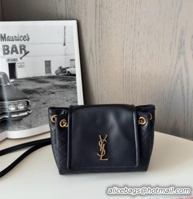 Luxury Cheap Saint Laurent Monogram Mini Nolita in Lambskin Leather 672738 Black 2025 Top Quality