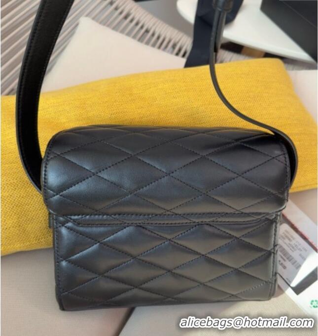 Best Price Saint Laurent June Box Bag in Quilted Lambskin 710080 Black 2025 Top Quality