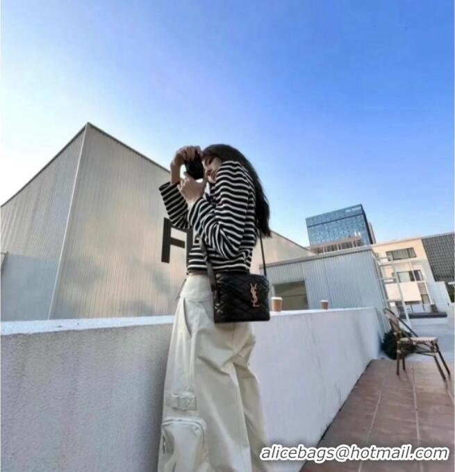 Best Price Saint Laurent June Box Bag in Quilted Lambskin 710080 Black 2025 Top Quality