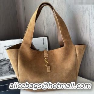 Best Design Saint Laurent Bea Tote in Suede 763435 Brown 2025 Top Quality