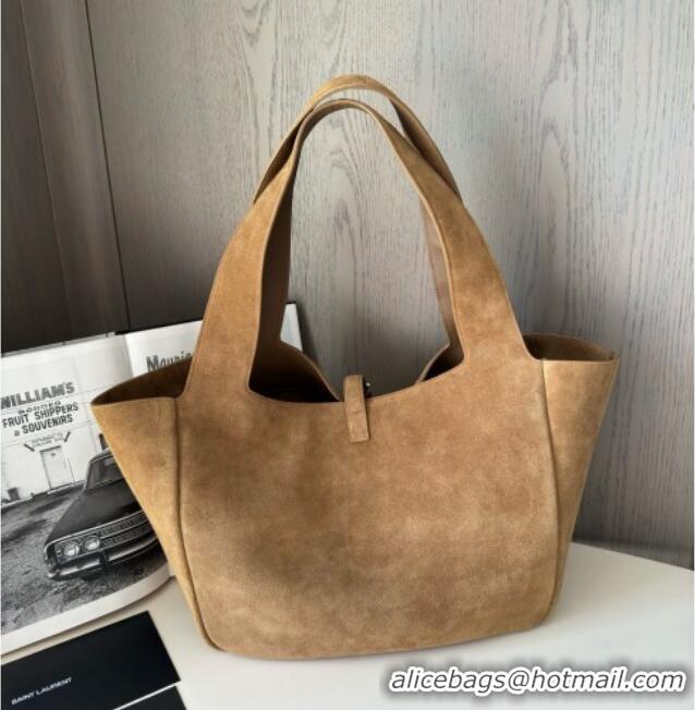 Best Design Saint Laurent Bea Tote in Suede 763435 Brown 2025 Top Quality