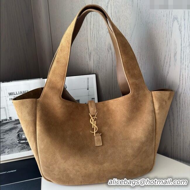 Best Design Saint Laurent Bea Tote in Suede 763435 Brown 2025 Top Quality