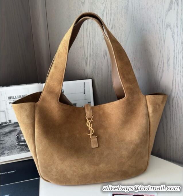 Best Design Saint Laurent Bea Tote in Suede 763435 Brown 2025 Top Quality