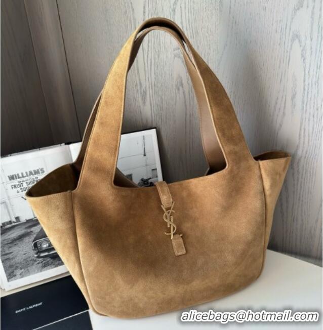 Best Design Saint Laurent Bea Tote in Suede 763435 Brown 2025 Top Quality