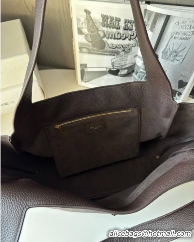 Discount Saint Laurent Bea Tote in Grained Deepskin 763435 Coffee 2025 Top Quality