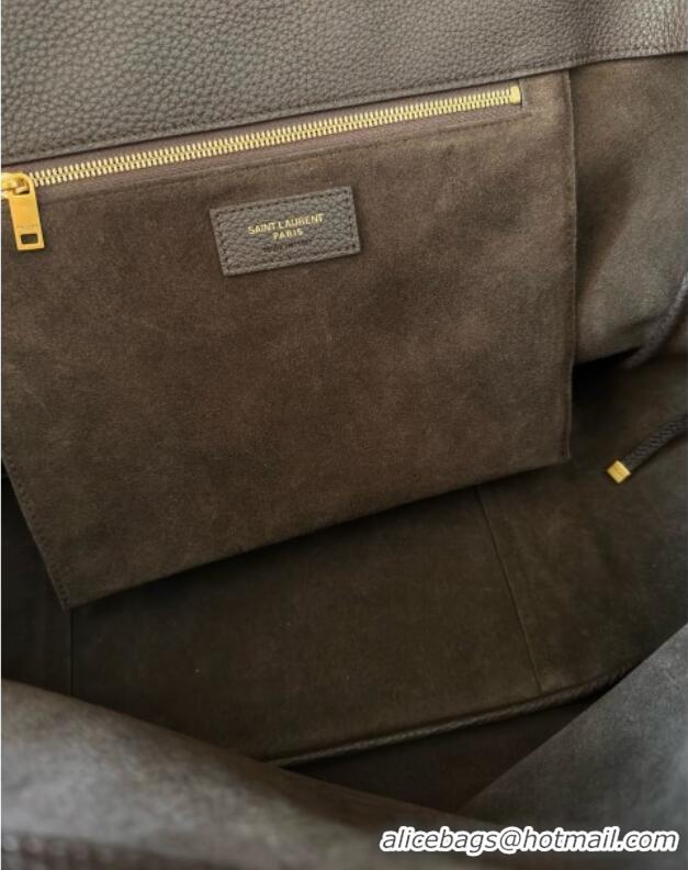 Discount Saint Laurent Bea Tote in Grained Deepskin 763435 Coffee 2025 Top Quality