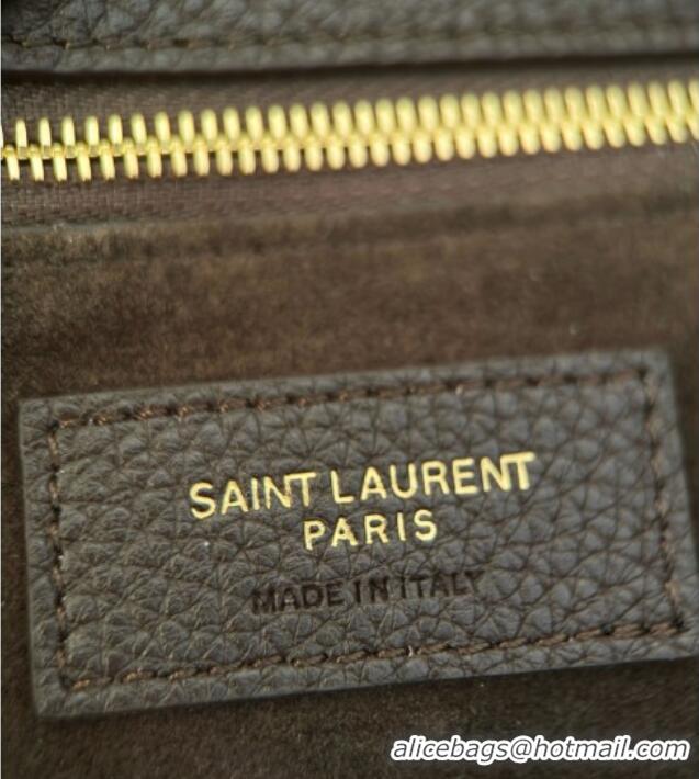 Discount Saint Laurent Bea Tote in Grained Deepskin 763435 Coffee 2025 Top Quality
