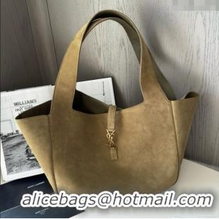 Grade Design Saint Laurent Bea Tote in Suede 763435 Barley Green 2025 Top Quality