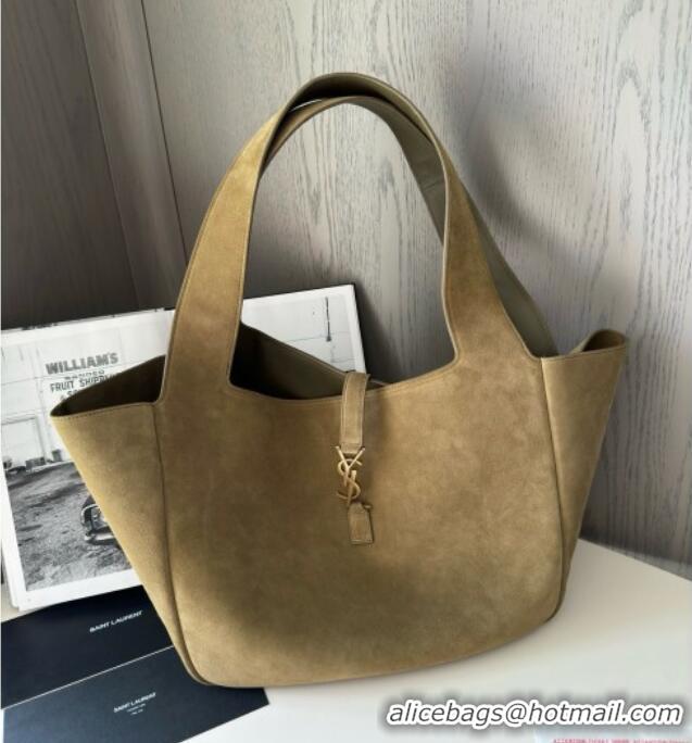 Grade Design Saint Laurent Bea Tote in Suede 763435 Barley Green 2025 Top Quality