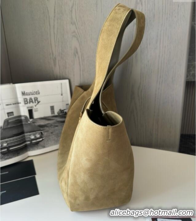 Grade Design Saint Laurent Bea Tote in Suede 763435 Barley Green 2025 Top Quality