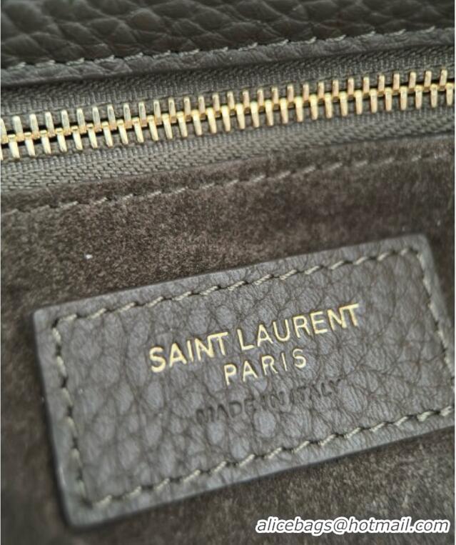 Promotional Saint Laurent Bea Tote in Suede 763435 Musk Green 2025 Top Quality
