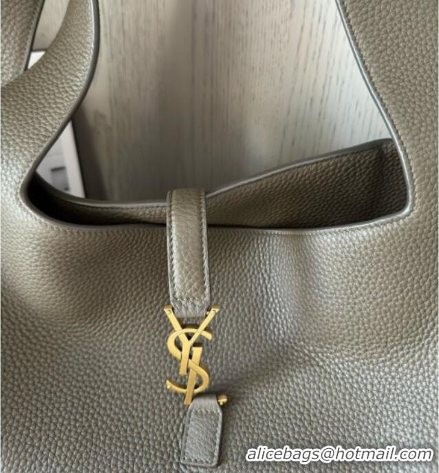 Promotional Saint Laurent Bea Tote in Suede 763435 Musk Green 2025 Top Quality