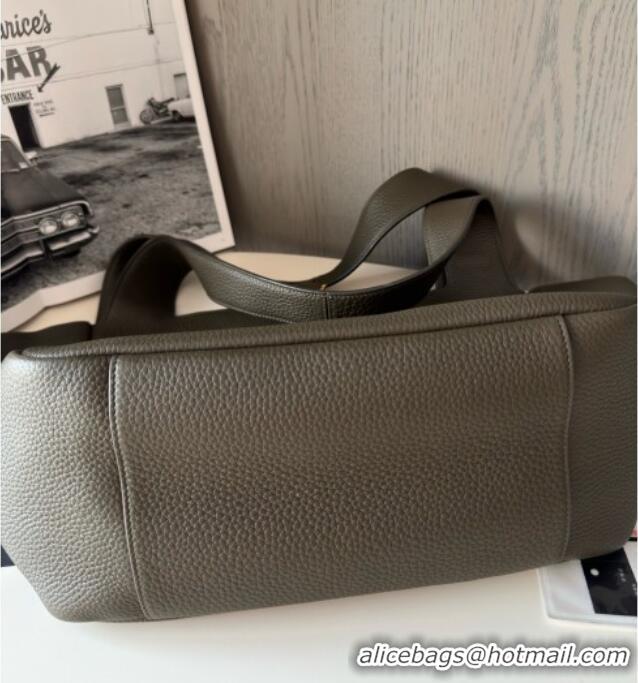 Promotional Saint Laurent Bea Tote in Suede 763435 Musk Green 2025 Top Quality
