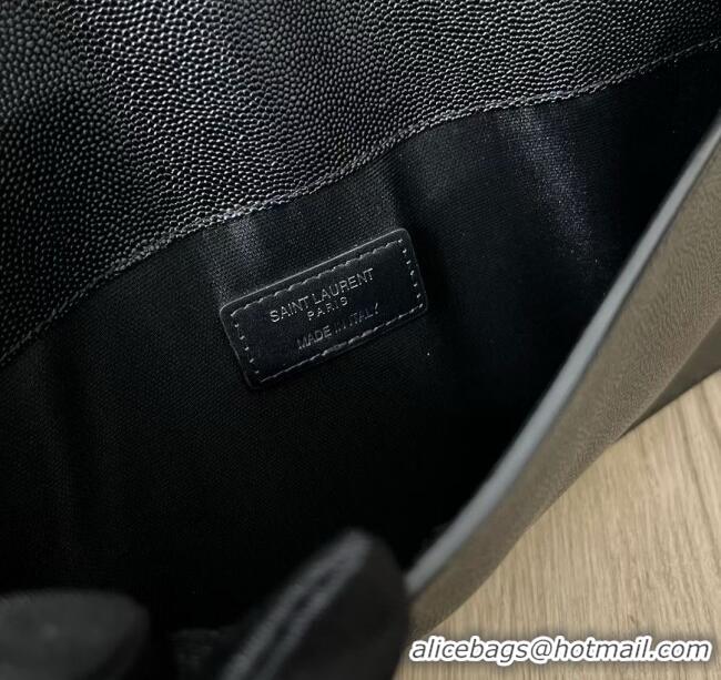 Unique Grade Saint Laurent Uptown Pouch in Grained Leather 565739 All Black 2025