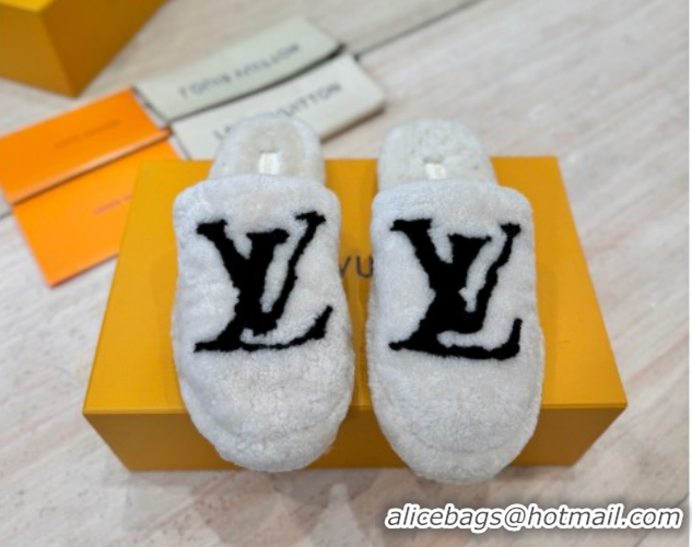 Popular Style Louis Vuitton Wool Platform Slides Sandal 2cm White LV102206 1022129
