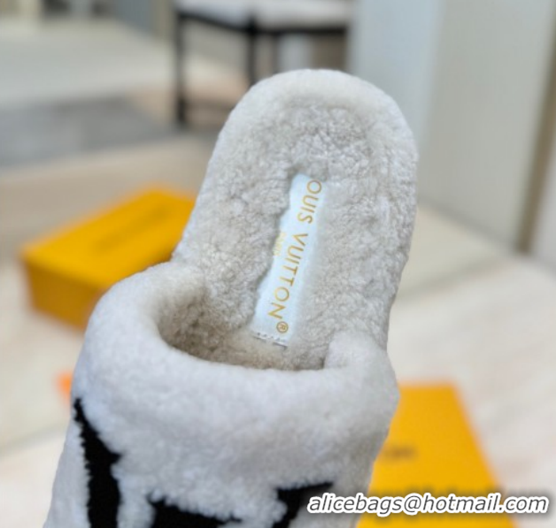 Popular Style Louis Vuitton Wool Platform Slides Sandal 2cm White LV102206 1022129