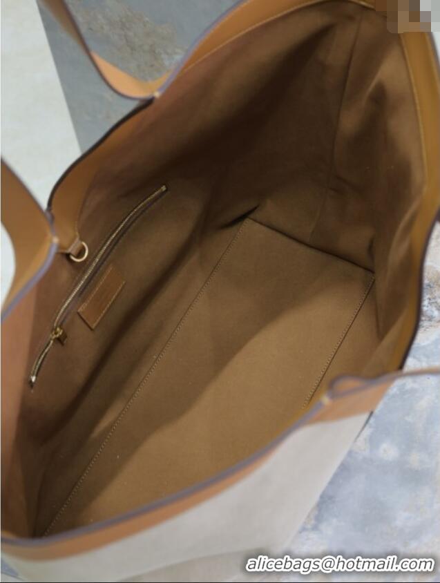 Promotional Saint Laurent Y Tote Bag in Canvas and Leather 817602 Brown/Beige 2025