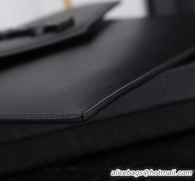 Famous Brand Saint Laurent Uptown Pouch in Smooth Leather 565739 All Black 2025