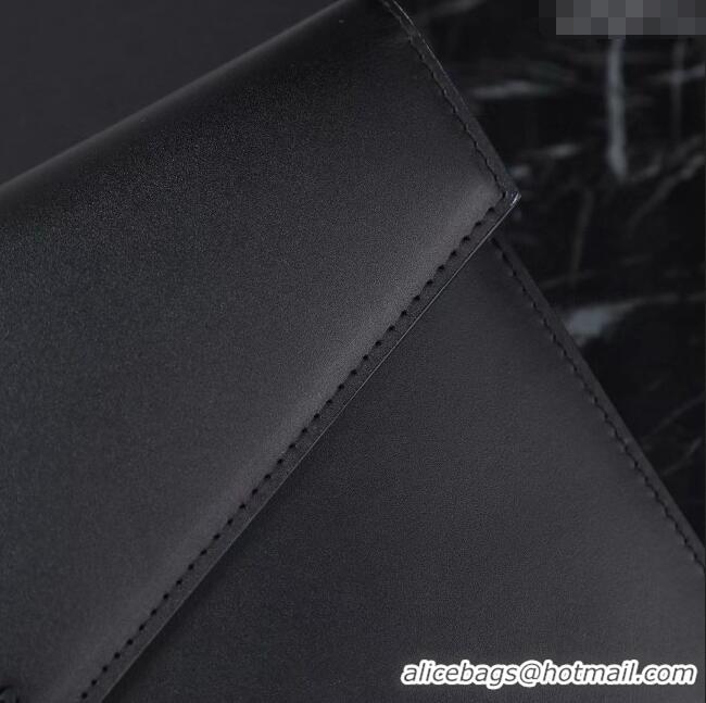 Famous Brand Saint Laurent Uptown Pouch in Smooth Leather 565739 All Black 2025