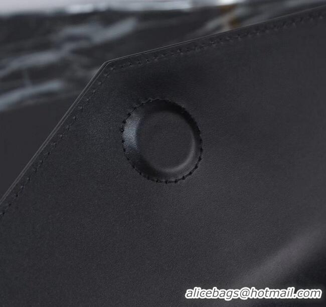 Famous Brand Saint Laurent Uptown Pouch in Smooth Leather 565739 All Black 2025
