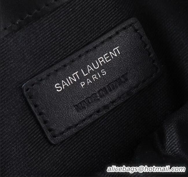 Top Quality Saint Laurent Uptown Pouch in Smooth Leather 565739 Black/Silver 2025
