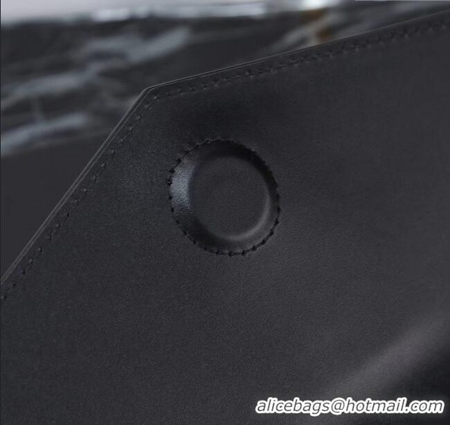 Top Quality Saint Laurent Uptown Pouch in Smooth Leather 565739 Black/Silver 2025