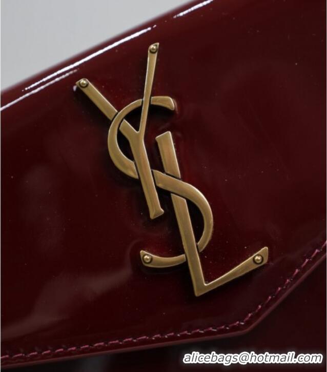 Good Product Saint Laurent Uptown Pouch in Patent Leather 565739 Burgundy 2025