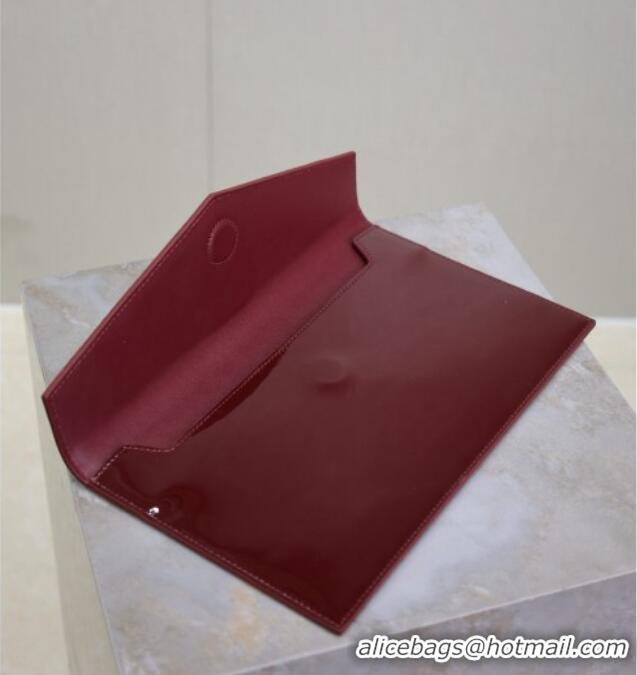 Good Product Saint Laurent Uptown Pouch in Patent Leather 565739 Burgundy 2025