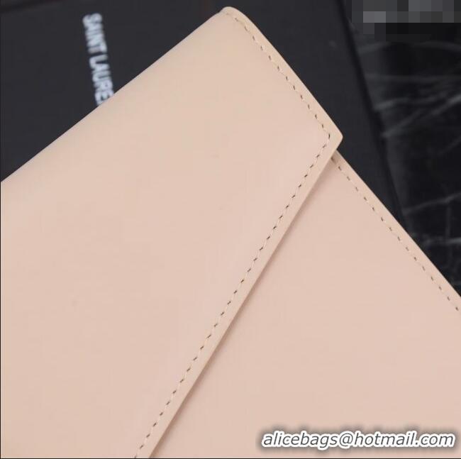 Promotional Saint Laurent Uptown Pouch in Smooth Leather 565739 Apricot/Gold 2025