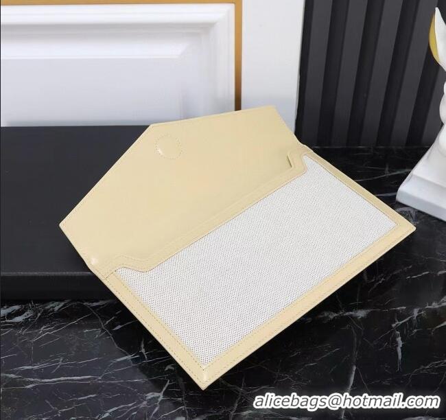 Pretty Style Saint Laurent Uptown Pouch in Canvas and Leather 565739 Apricot 2025