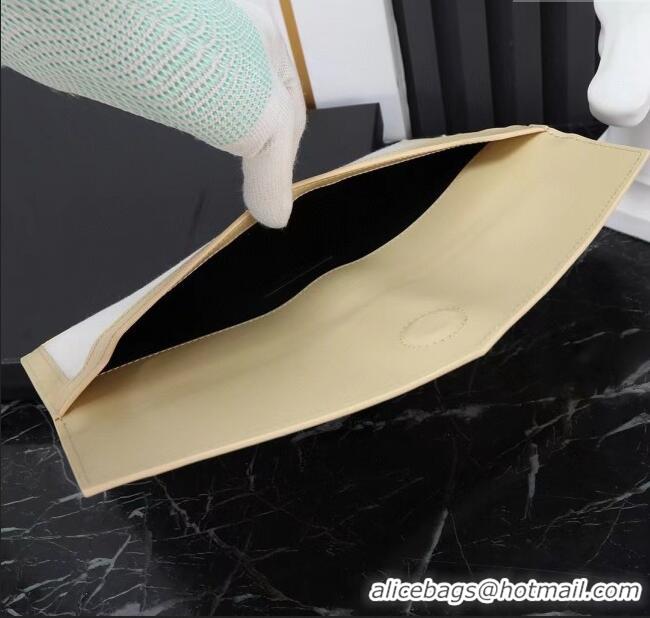 Pretty Style Saint Laurent Uptown Pouch in Canvas and Leather 565739 Apricot 2025