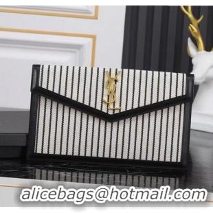 Super Quality Saint Laurent Uptown Pouch in Stripe Canvas and Leather 565739 2025
