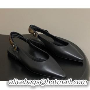 Best Product Louis Vuitton Legacy Slingback Ballerinas Flat in Leather Black 1AHOCI 1022134