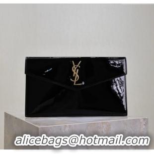 Super Quality Saint Laurent Uptown Pouch in Patent Leather 565739 Black 2025