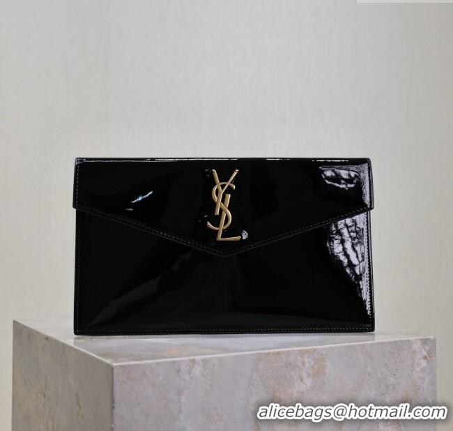 Super Quality Saint Laurent Uptown Pouch in Patent Leather 565739 Black 2025