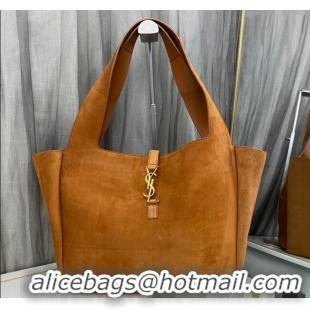 Big Discount Saint Laurent Bea Tote Bag in Suede 763435 Brown 2025