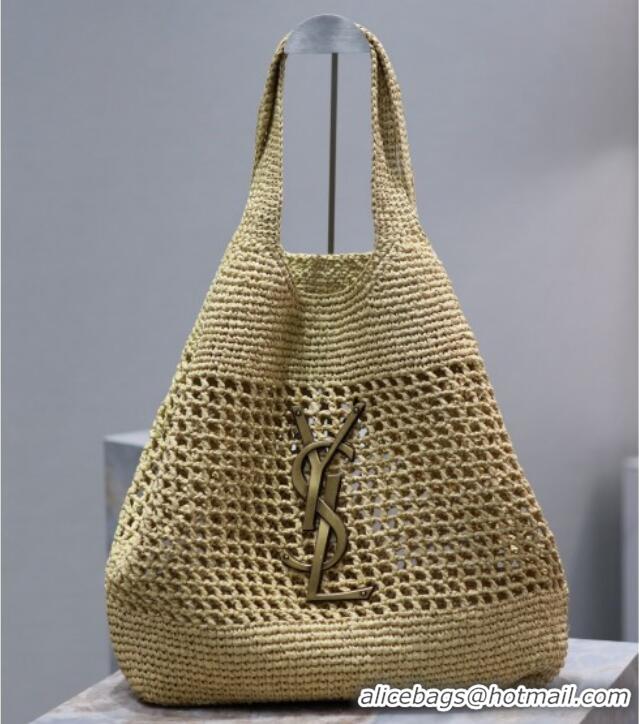 Grade Design Saint Laurent Icare Maxi Shopping Bag in Woven Raffia Straw 698651 Beige 2025
