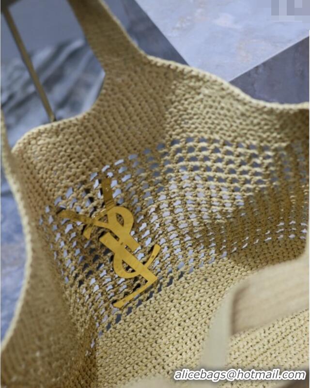 Grade Design Saint Laurent Icare Maxi Shopping Bag in Woven Raffia Straw 698651 Beige 2025